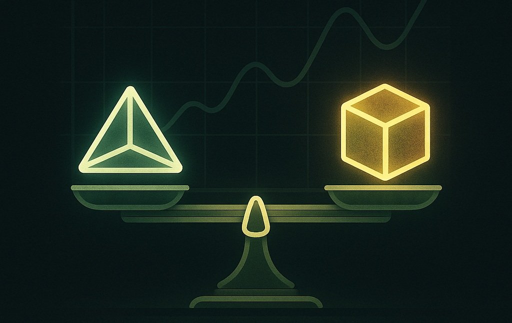Balance dorée avec formes géométriques symbolisant l'équilibre et la logique mathématique des paris sportifs