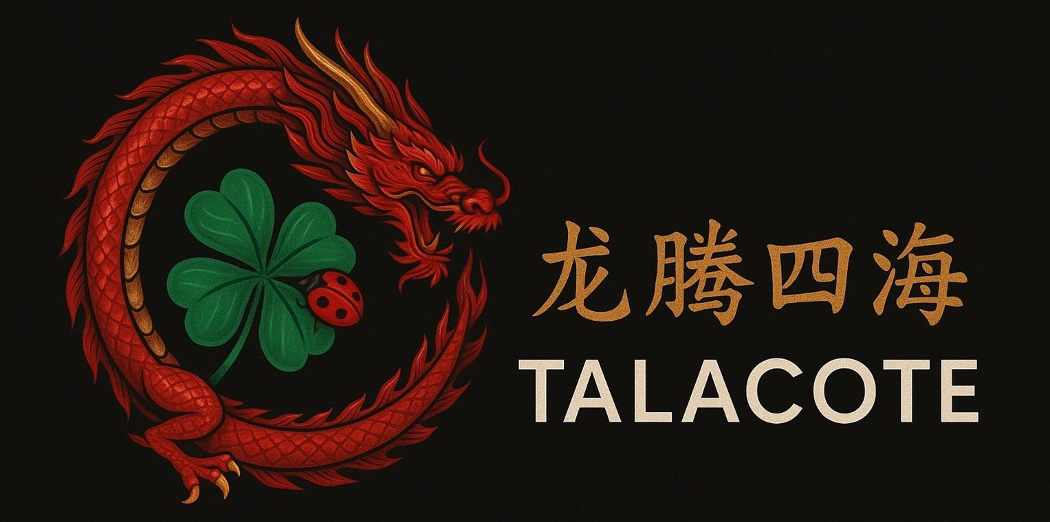 Talacote 体育博彩模拟器官方标志，幸运四叶草与瓢虫，中文版本