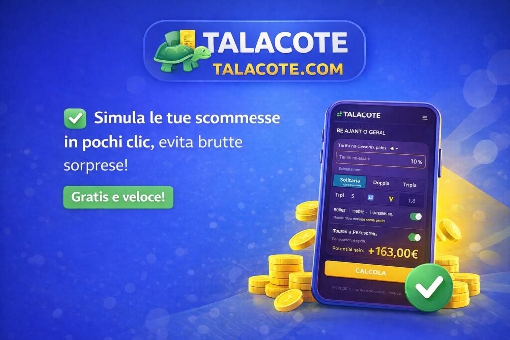 Talacote simulatore di scommesse sportive per calcolare le vincite ed evitare brutte sorprese