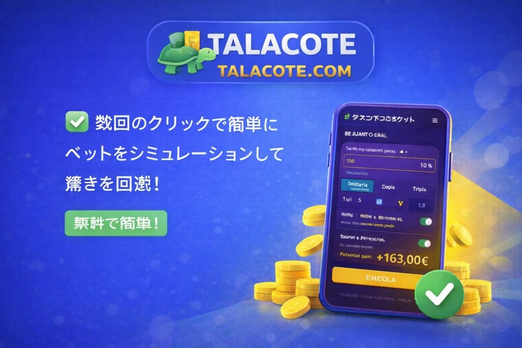 Talacote スポーツベットシミュレーターで勝利金を計算し、予想外の失敗を防ぐ