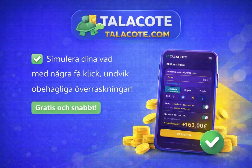 Talacote spel- och bettingsimulator för att beräkna vinster och undvika obehagliga överraskningar